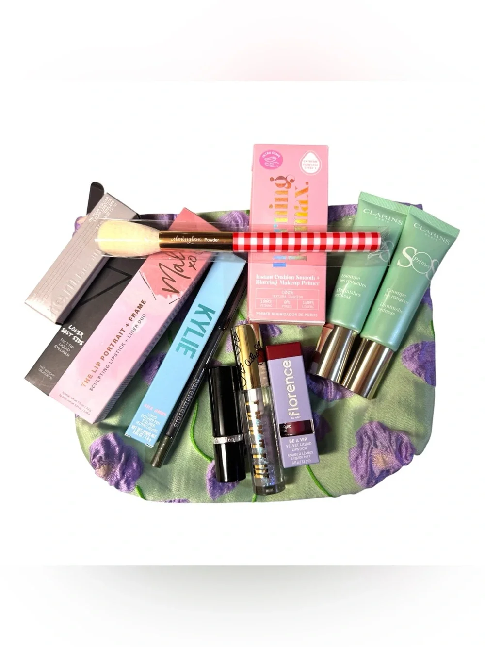 13 Pc Makeup Bundle - Lips Eyes Face Kylie r.e.m. Clarins SLMISSGLAM Mally NWT